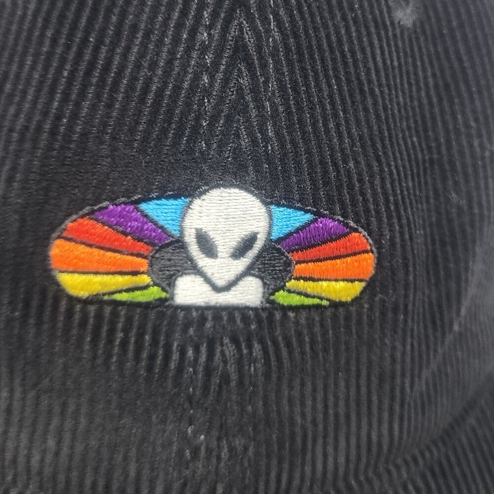Alien Workshop Spectrum Corduroy Skate Hat Adjustable Black Embroidered Rainbow - Picture 2 of 9